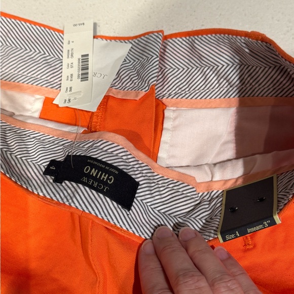 J.Crew NWT ladies Vibrant Orange Chino Shorts size 4 (3 inch inseam) - Picture 5 of 6